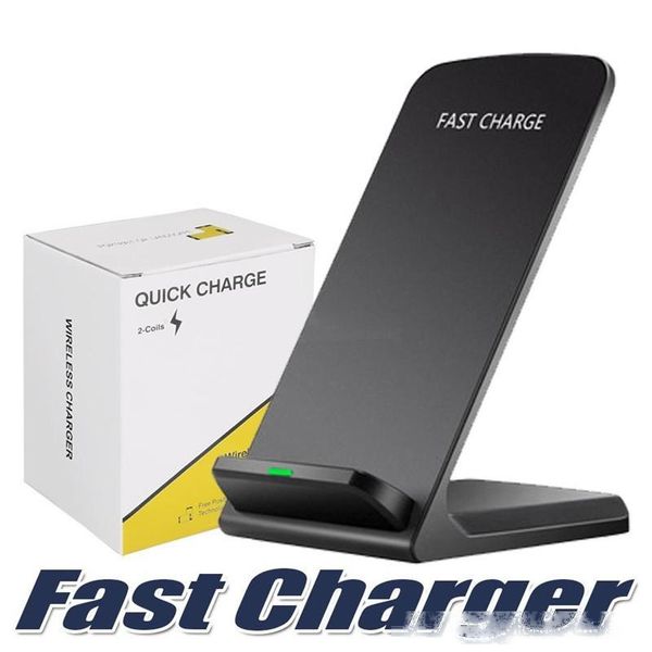 

2 coils wireless charger for iphone x 8 8 plus qi wireless fast charging stand pad for samsung note 8 s8 s7 all qi-enabled smartphones-4