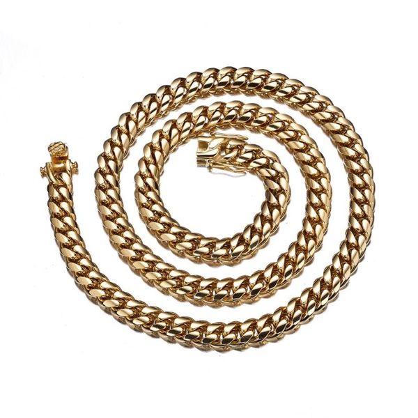 

stainless steel curb cuban miami chain necklace boys mens fashion jewelry dragon clasp link gold color necklace or bracelet, Silver