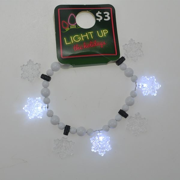 

рождественские бисера цепи 3d свет снежинка светящийся браслет, Black