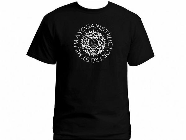 

2019 im a instructor black 100% cotton t shirt w lotus posture us xxl