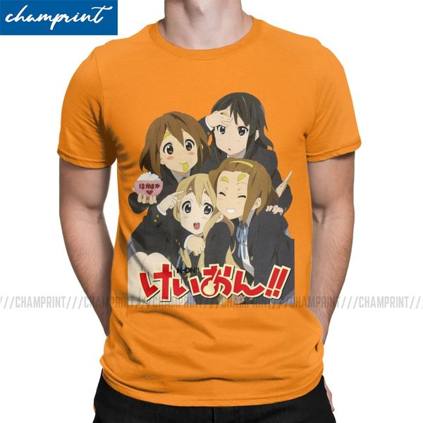 

men k-on grills t shirts yui japan music anime 100% cotton crazy short sleeve crewneck tee shirt summer t-shirts