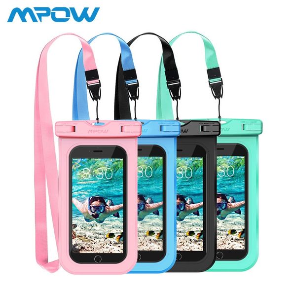 

4pcs mpow pa132 ipx8 waterproof phone case bag pouch universal for 6.5 inch cell phones home button cutout take p underwater