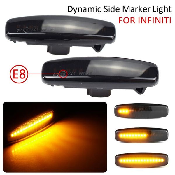 

2 pieces led dynamic turn signal light side marker sequential blinker for infiniti ex25 ex37 fx35 fx37 fx50 for