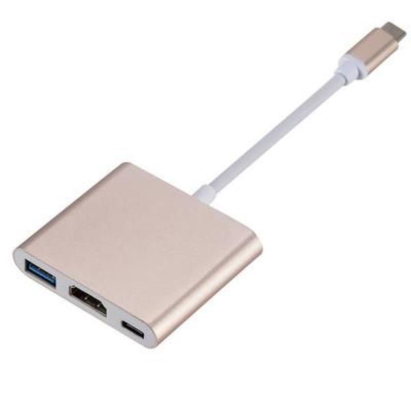 

3 in 1 usb3.1 type-c hdmi video adapter cable hub type usb-c port adapter hub network hdmi video output