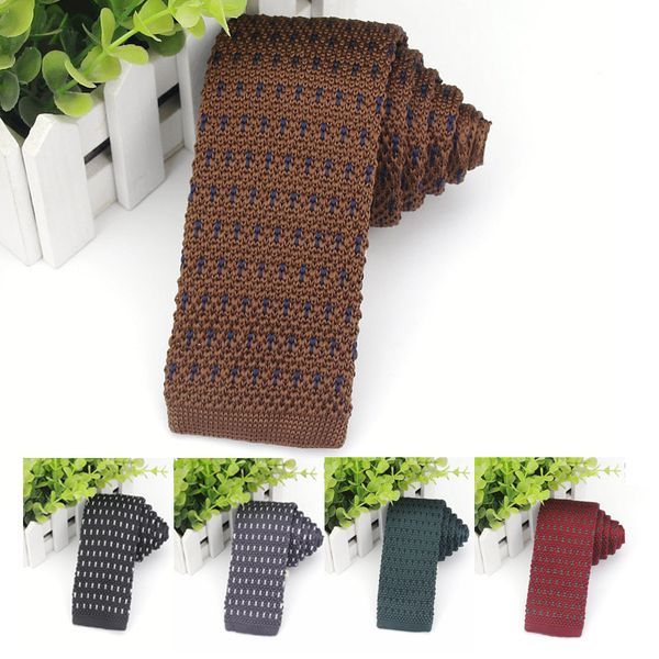 

2020 fashion slim knit ties 6 cm sober solid color neck ties for men special lovely heart design corbatas estrechas hombre, Blue;purple