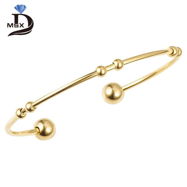 

metal cuff bangles bracelets for woman gold plating stainless steel bead accessory trendy wristband wedding party jewelry gift, Black