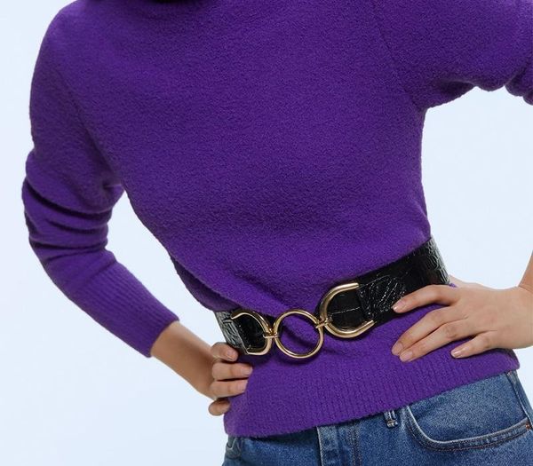 

women's belts pu leather belt simple light needle metal buckle waist chain 2020 new design1, Black;brown