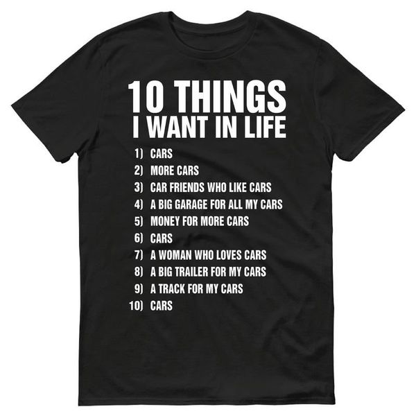 

2020 summer style 100% cotton 10 things mens funny car t shirt gift for him dad classic car tee shirt