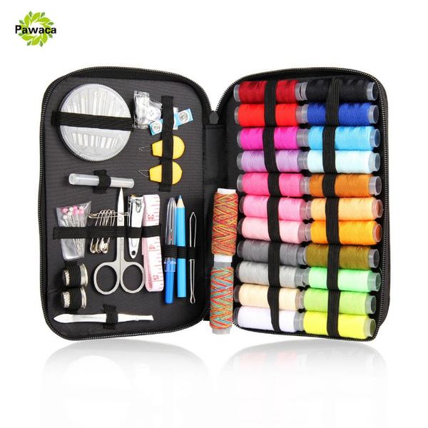 

25/90/94pcs multifunction sewing box sewing thread stitches needles tool set cloth buttons craft scissor travel kits case, Black