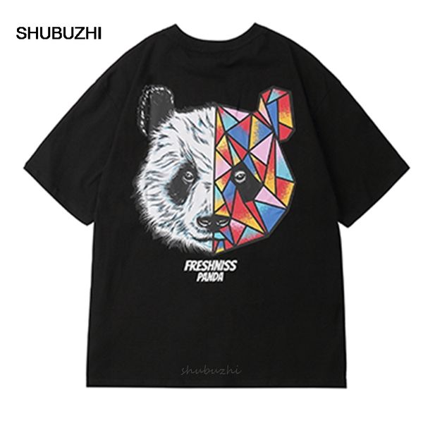 

april momo hip hop harajuku t shirts men streetwear new summer geometric panda printed casual male short sleeve tees