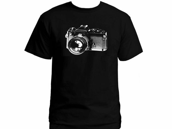

old vintage p camera black 100% cotton graphic new t shirt