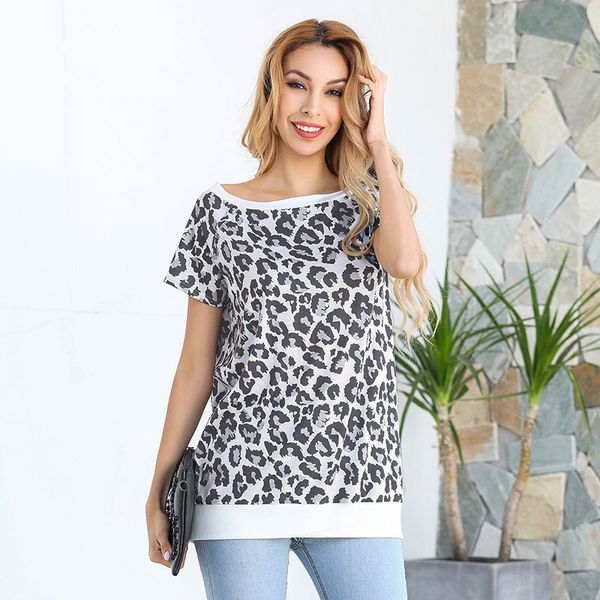 

women leopard shirts gym indoor jacket breathable female jacket yoga shirts half sleeve quick dry jogging sportswear s-xxl, White;red