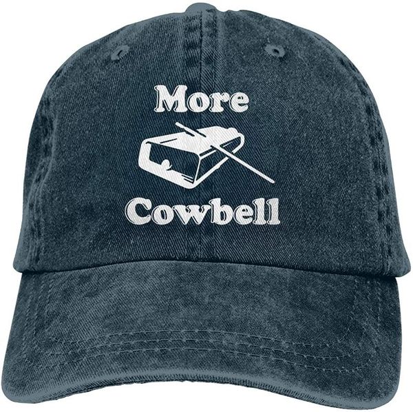 

More Cowbell Unisex Soft Casquette Cap Vintage Adjustable Baseball Caps, Blue;gray