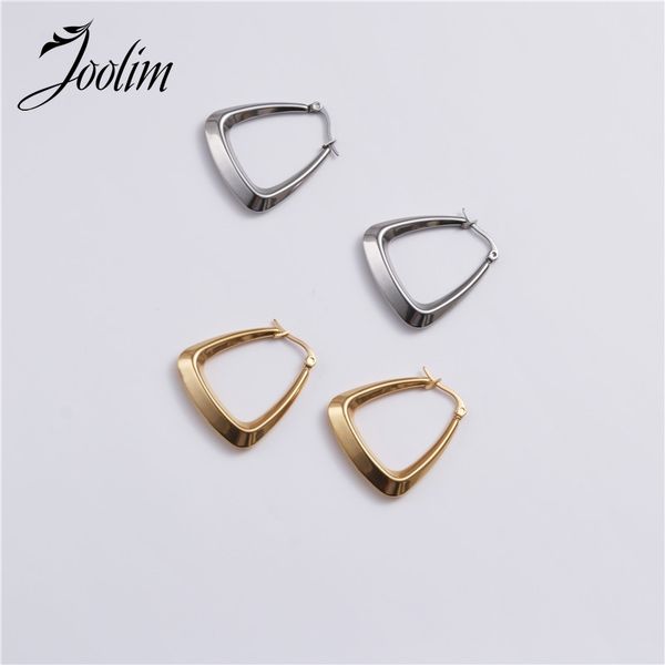 

hoop & huggie joolim pvd plated stainless steel earrings for women, Golden;silver
