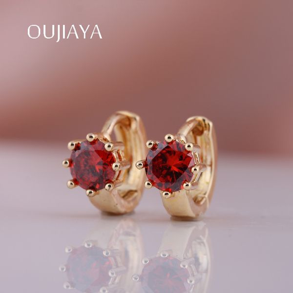

dangle & chandelier oujiaya round small natural zircon drop earrings 585 rose gold women wedding party cute jewelry a63, Silver