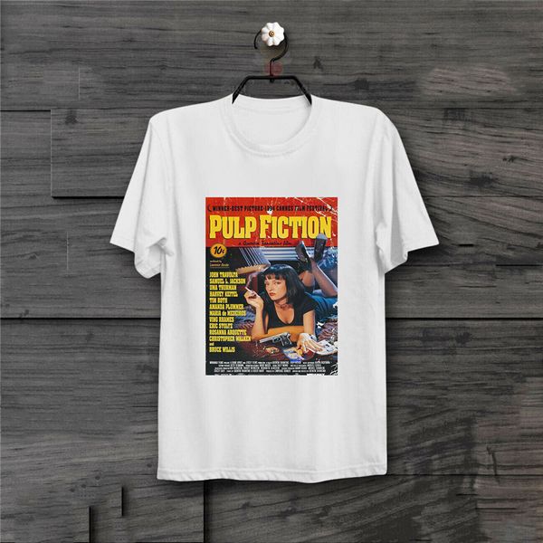 

криминальное чтиво фильм ретро прохладный vintage poster унисекс футболка b264 мода классический tee shirt