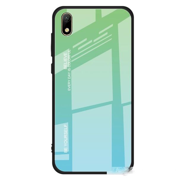 

anti-drop luxury tpu soft edge colorful gradient tempered glass back phone case for huawei nova 5 protective shell