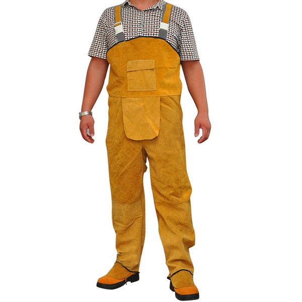 

cowhide leather welding overalls for men heat-resistant flame-resistnat l