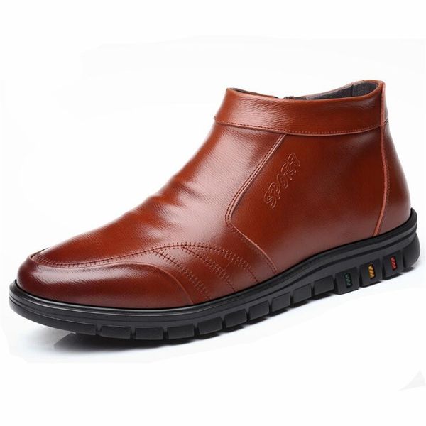 

boots winter fur one wool warm shoes men snow light comfortable fashion casual ankle, Black