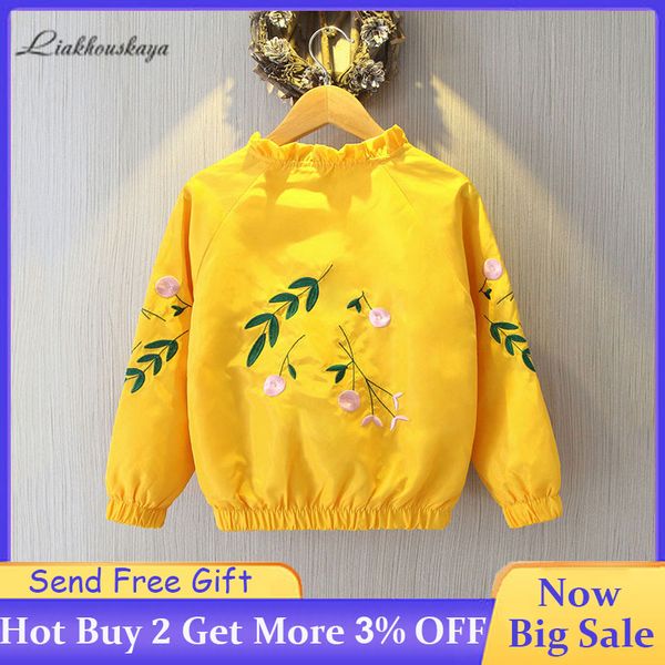 

kids clothes 2020 girls spring jacket windbreaker baby fashion print coat infant waterproof hoodies toddler baby embroidery coat, Blue;gray