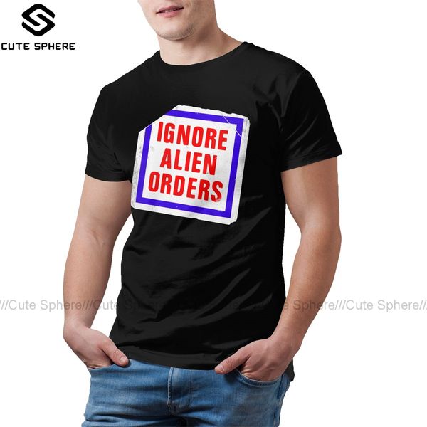 

punk rock t shirt ignore alien orders t-shirt 4xl print tee shirt men awesome summer 100 cotton tshirt