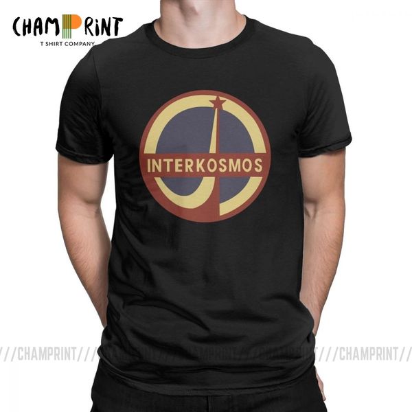 

урожай интеркосмос t-shirt для мужчин crew neck 100% хлопок футболка ссср satellite космический аппарат футболочку оригинальной одежды