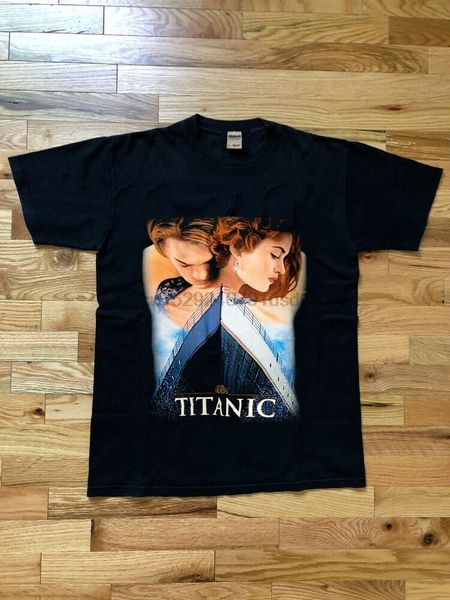 

vtg~titanic movie shirt leonardo dicaprio tee stanley desantis 90s~reprint
