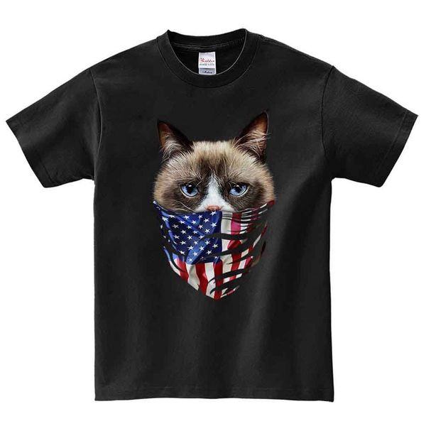 

сердить patriot cat в сша америка бандану мужчины женщины дети с коротким рукавом майка printstartee graphic япония подарок для него