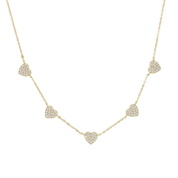 

clear zircon heart necklace for women short chain heart shape pendant necklace gift ethnic bohemian 45cm drop shipping, Silver