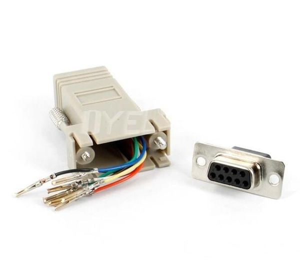 

rs232 db9 female to rj45 female connector adapter ,rj45 to db9 rs232 com lan to 232 db9 10pcs/lot
