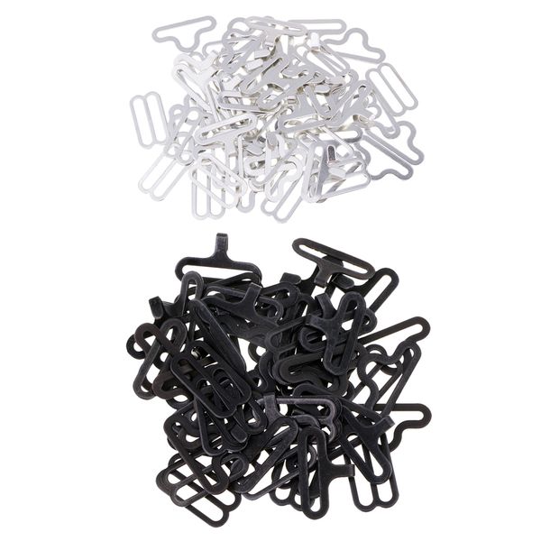 

40 sets bow tie hardware metal 10mm hook slide eye black white