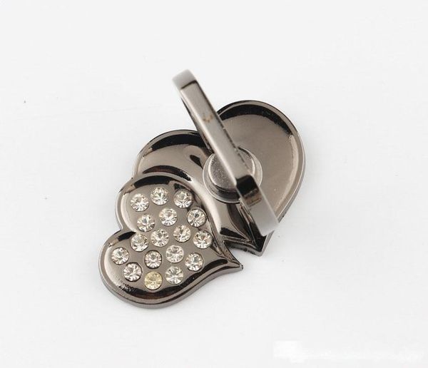 

dhl universal 360 degree love heart shape finger ring holder crystal phone stand phone holder for samsung huawei mobile phones