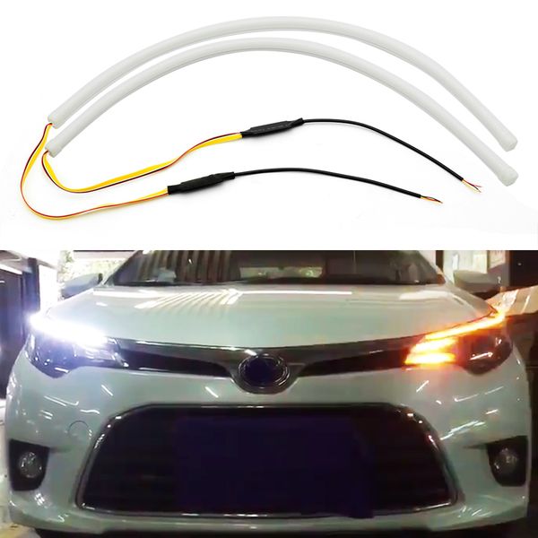 

car headlight drl lamp flexible soft tube led strip turn signal light for qashqai j10 j11 juke x-trail t32 tiida altima