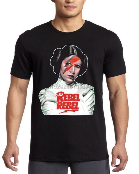 

princess rebel rebel t-shirt bowey star man leia retro black yolo