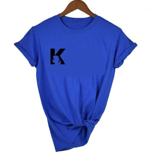 

short sleeve womens summer ladies rip casual tees k letter womens designer tshirts fashion solid color o-neck, White