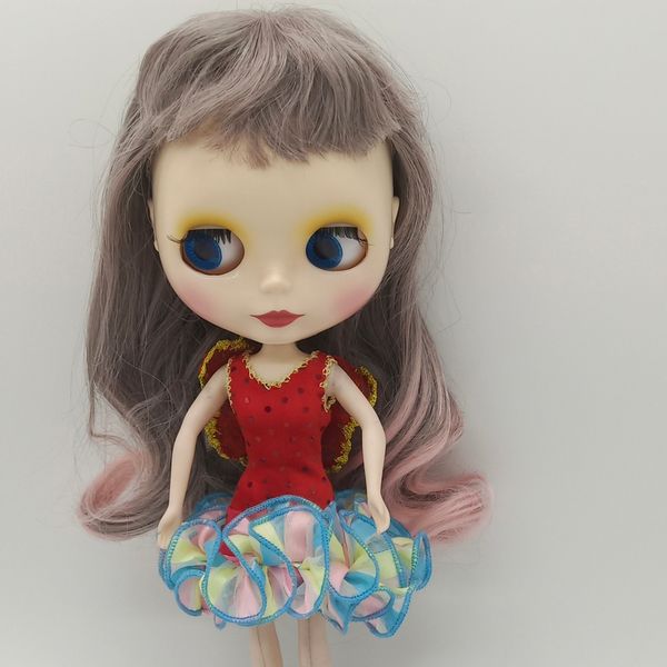 

смешанные цвета завитки bjd куклы шиньон с челкой для 1/6 takara куклы