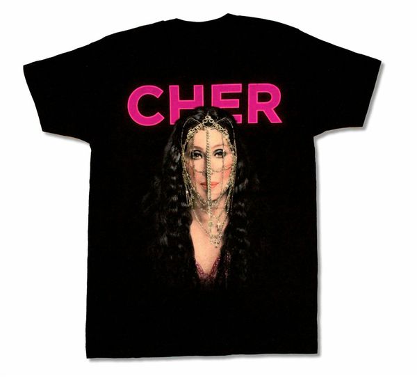 

cher цепи tour 2014 black t shirt новая музыка высокого качества tee shirt