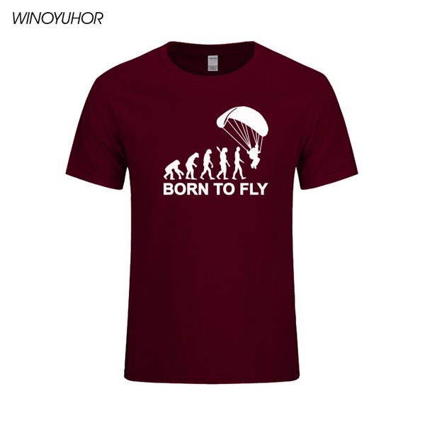 

new fashion summer born to fly evolution of paragliding paragliders t shirt mens clothing tees short sleeve t-shirt