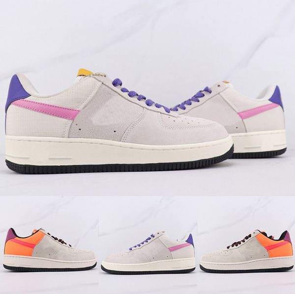 

men 1 07 low skateboarding shoes gray purple women casual sports shoes triple splicing platform shoes size 36-45