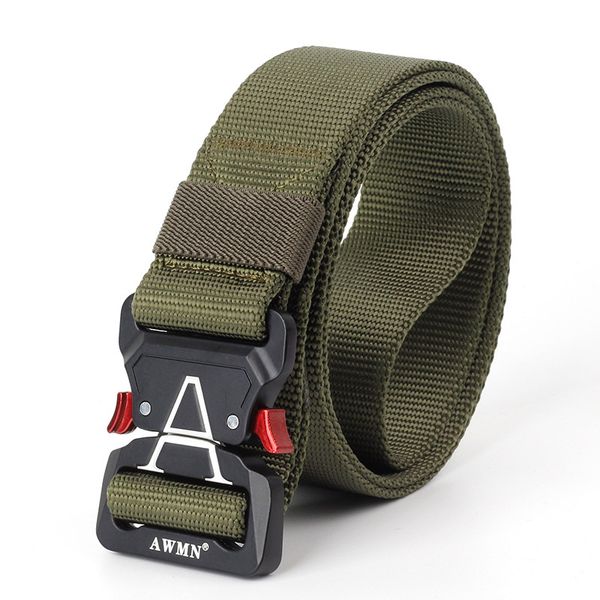 

a letter male real nylon belt metal magnetic buckle army belt soft 3.8cm nylon fishing outdoor sports tactical, Black;gray