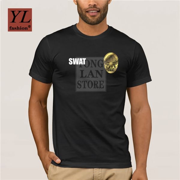 

personality t-shirt for men short sleeve cotton t shirts man clothing police swat member for man better tees