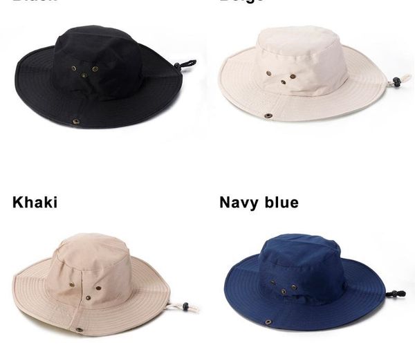 

4 colors boonie bucket hat cap 100% polyester fishing hunting safari summer sun hat for men, Blue;gray