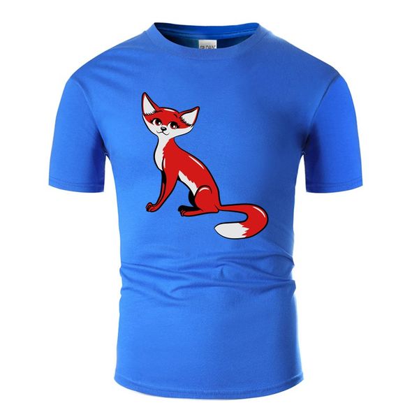 

create fox sitting sweet t shirt man humorous round neck female leisure men and women t-shirts 2020 camisas shirt