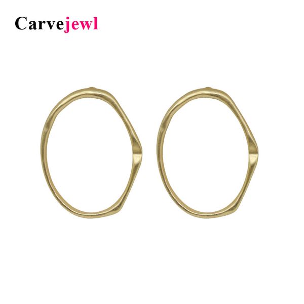 

carvejewl stud earrings irregular big oval stud earrings for women jewelry matte gold matte silver plated girl gift new earring, Golden;silver