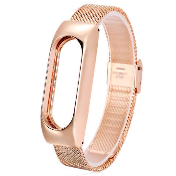 

watch bands metal strap for mi band wristband replace accessories screwless stainless steel bracelet 2, Black;brown