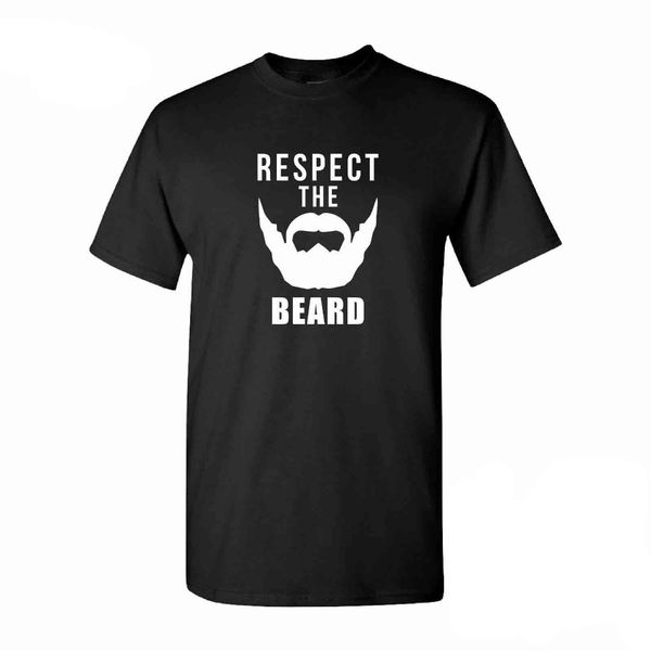 

new brand-clothing splicing tee shirt respect the beard shirt beard shirt beard gift fun t-shirt gift for him tshirt design
