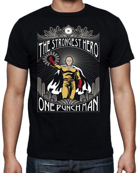 

one punch man saitama strongest hero japanese anime manga mens black t shirt summer style tee shirt