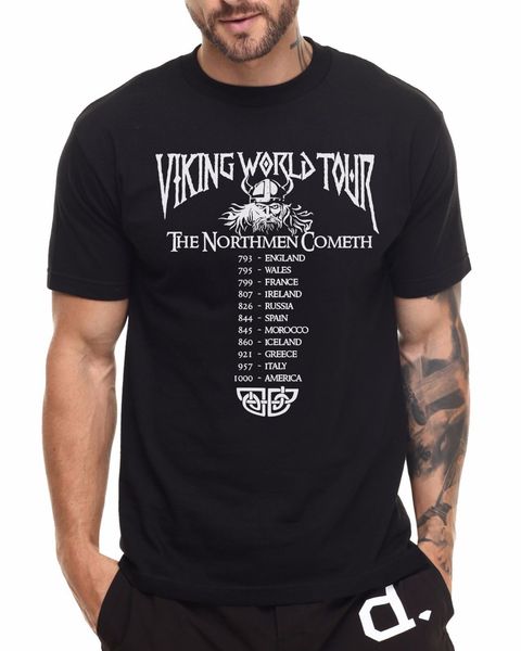 

viking world tour t shirt printed summer style tees male harajuku fitness brand clothing summer cotton t-shirt fashion