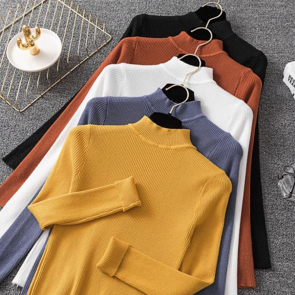 

sweaters casual new autumn winter turtleneck pullovers sweaters primer shirt long sleeve short korean slim-fit tight sweater, White;black