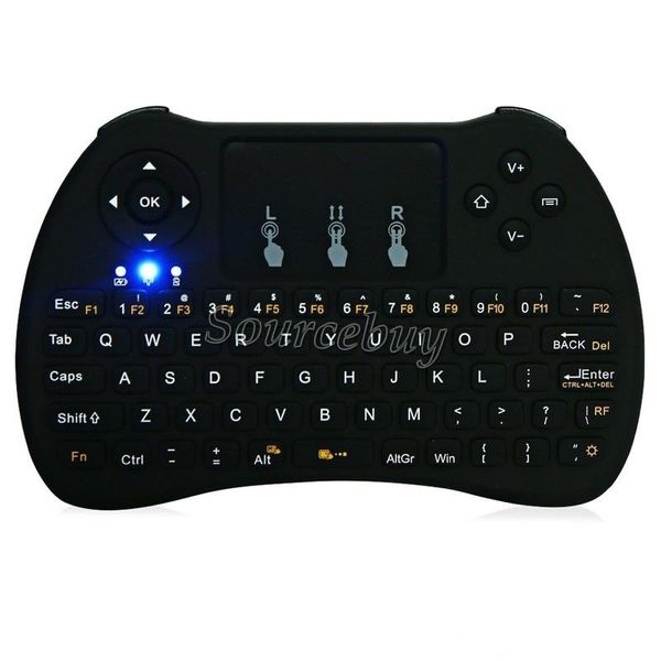 

50pcs h9 fly air mouse mini wireless handheld keyboard 2.4ghz touchpad remote control keyboards for m8s mxq t95n tv box mini pc